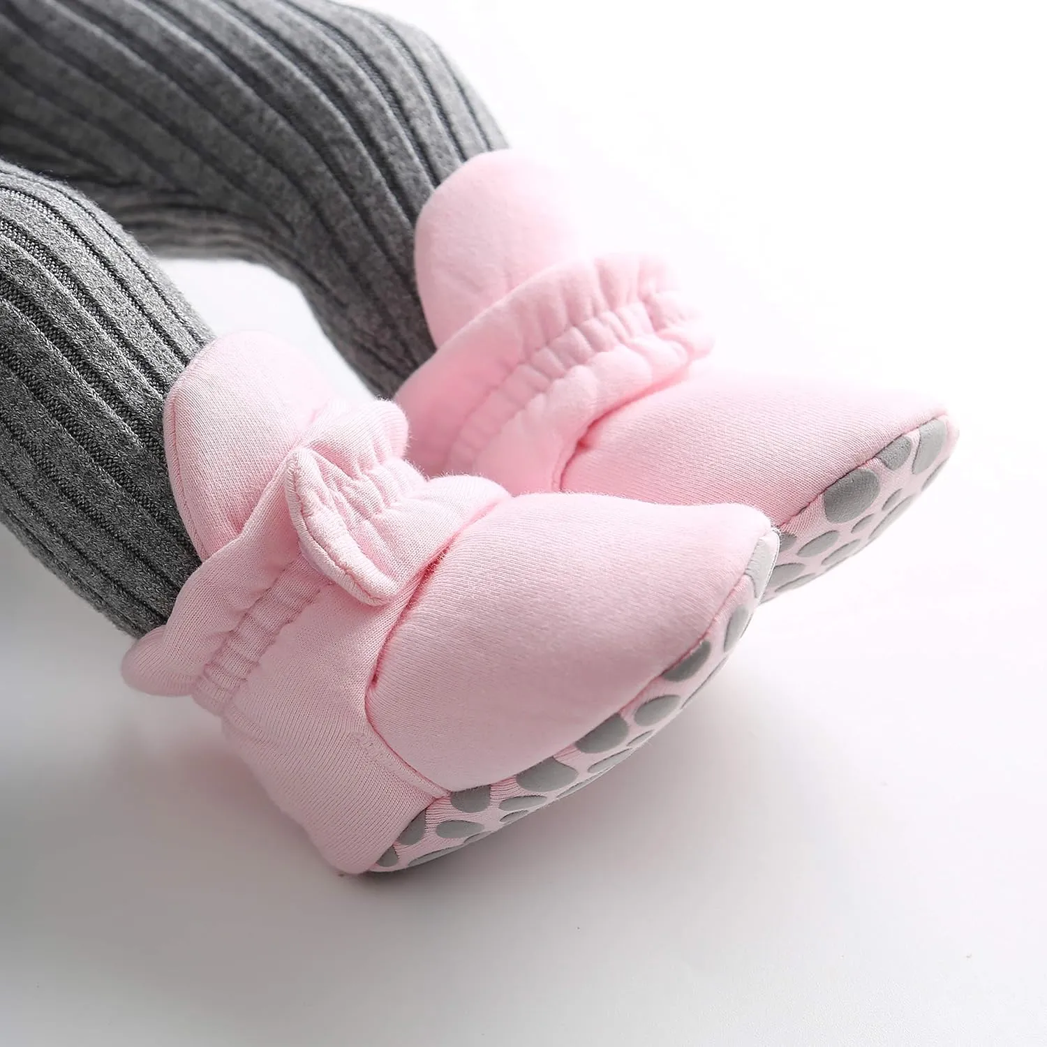 GDSDYM Baby Booties Cozy Fleece Slippers Soft Baby Shoes With Gripper Soles, Winter Warm Infant Newborn Crib Sock Shoes First Walkers