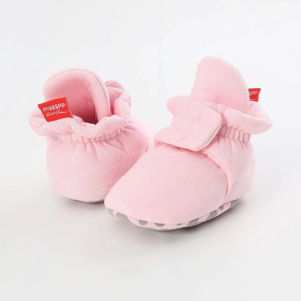 GDSDYM Baby Booties Cozy Fleece Slippers Soft Baby Shoes With Gripper Soles, Winter Warm Infant Newborn Crib Sock Shoes First Walkers