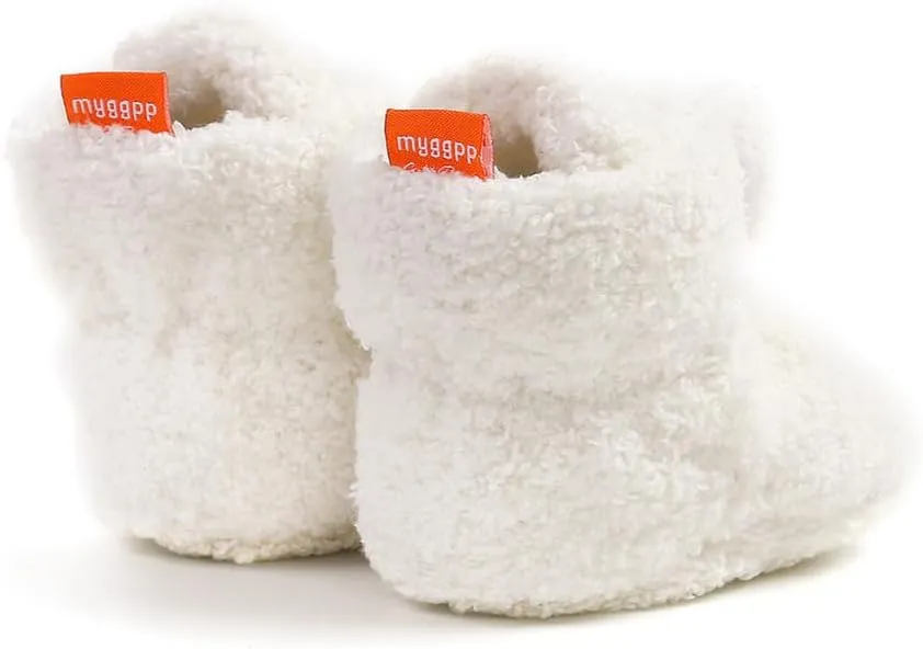 GDSDYM Baby Booties Cozy Fleece Slippers Soft Baby Shoes With Gripper Soles, Winter Warm Infant Newborn Crib Sock Shoes First Walkers