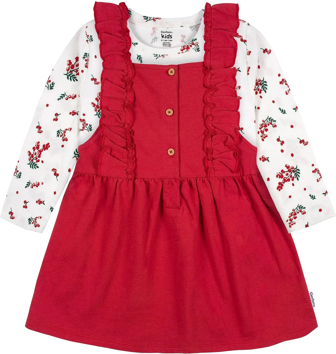 Gerber Baby & Toddler Girls' 2-Piece Overall Dress Set