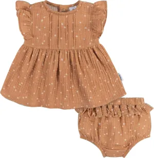Gerber Baby Girls' 2 Piece Dress and Diaper Cover Set