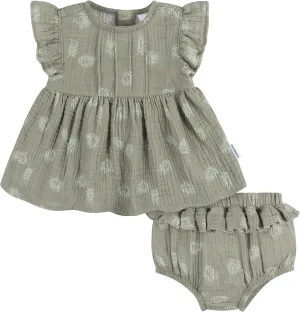 Gerber Baby Girls' 2 Piece Dress and Diaper Cover Set