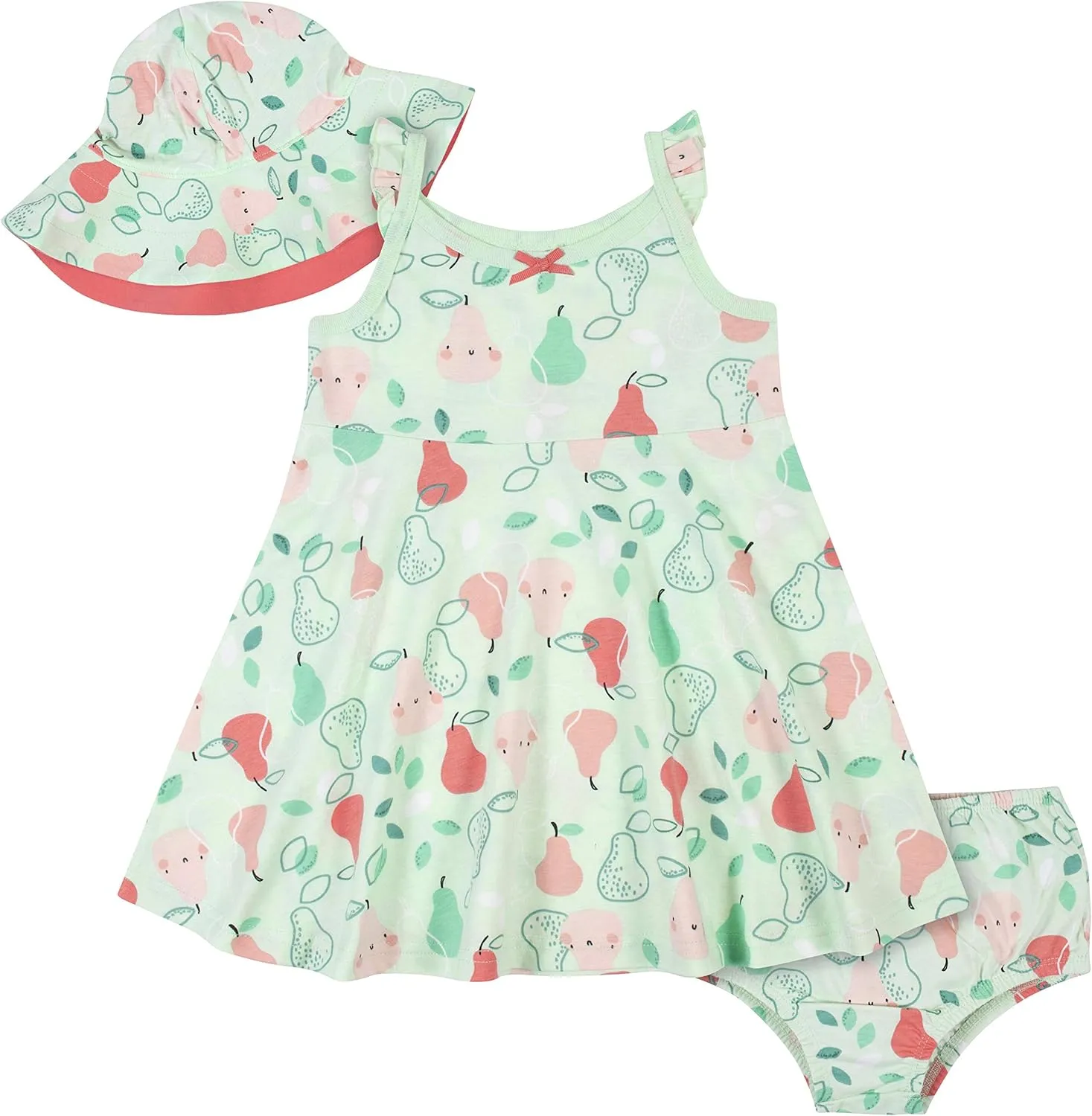 Gerber baby-girls 3-piece Sundress, Diaper Cover and Hat Set