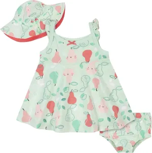 Gerber baby-girls 3-piece Sundress, Diaper Cover and Hat Set