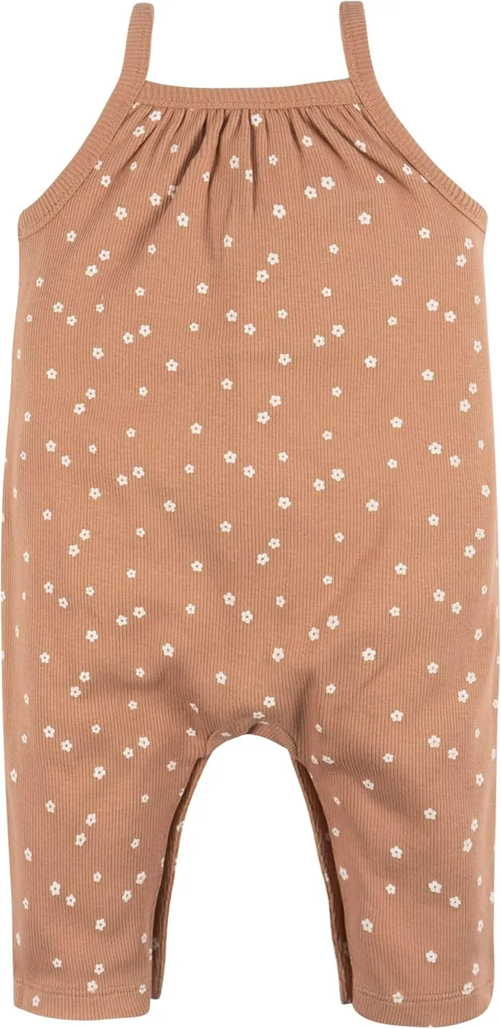 Gerber Baby Girls' Sleeveless Cotton Long-Leg Romper Jumpsuit