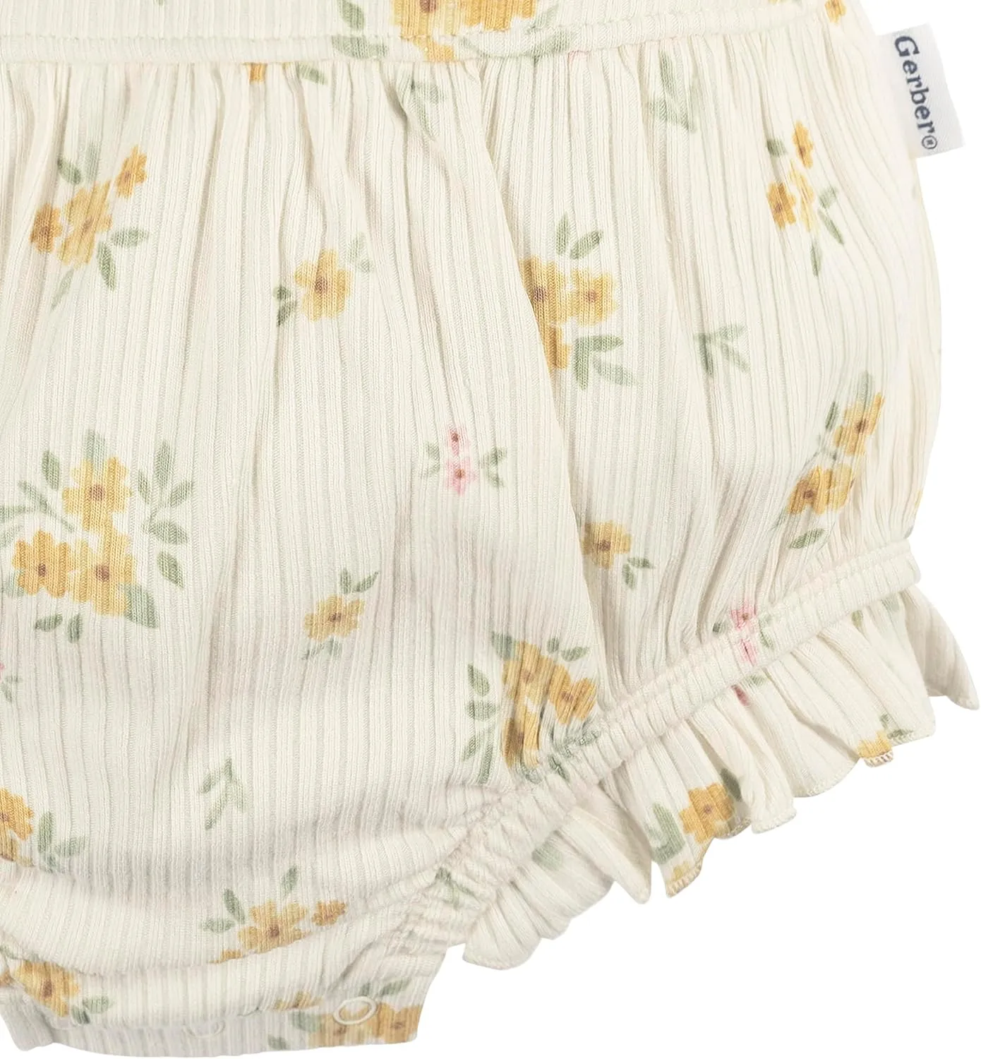 Gerber Baby Girls' Sleeveless Ruffle Romper