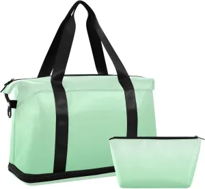Gradient Green Weekender Bags for Women Travel Duffel Bags with Shoe Compartment Overnight Bag Carry on Sports Duffel Bag with Toiletry Bag for Travel/Business/Gift Gradient Green 01