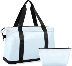 Gradient Ice Blue Weekender Bags for Women Travel Duffel Bags with Shoe Compartment Overnight Bag Carry on Sports Duffel Bag with Toiletry Bag for Travel/Business/Gift Gradient Ice Blue
