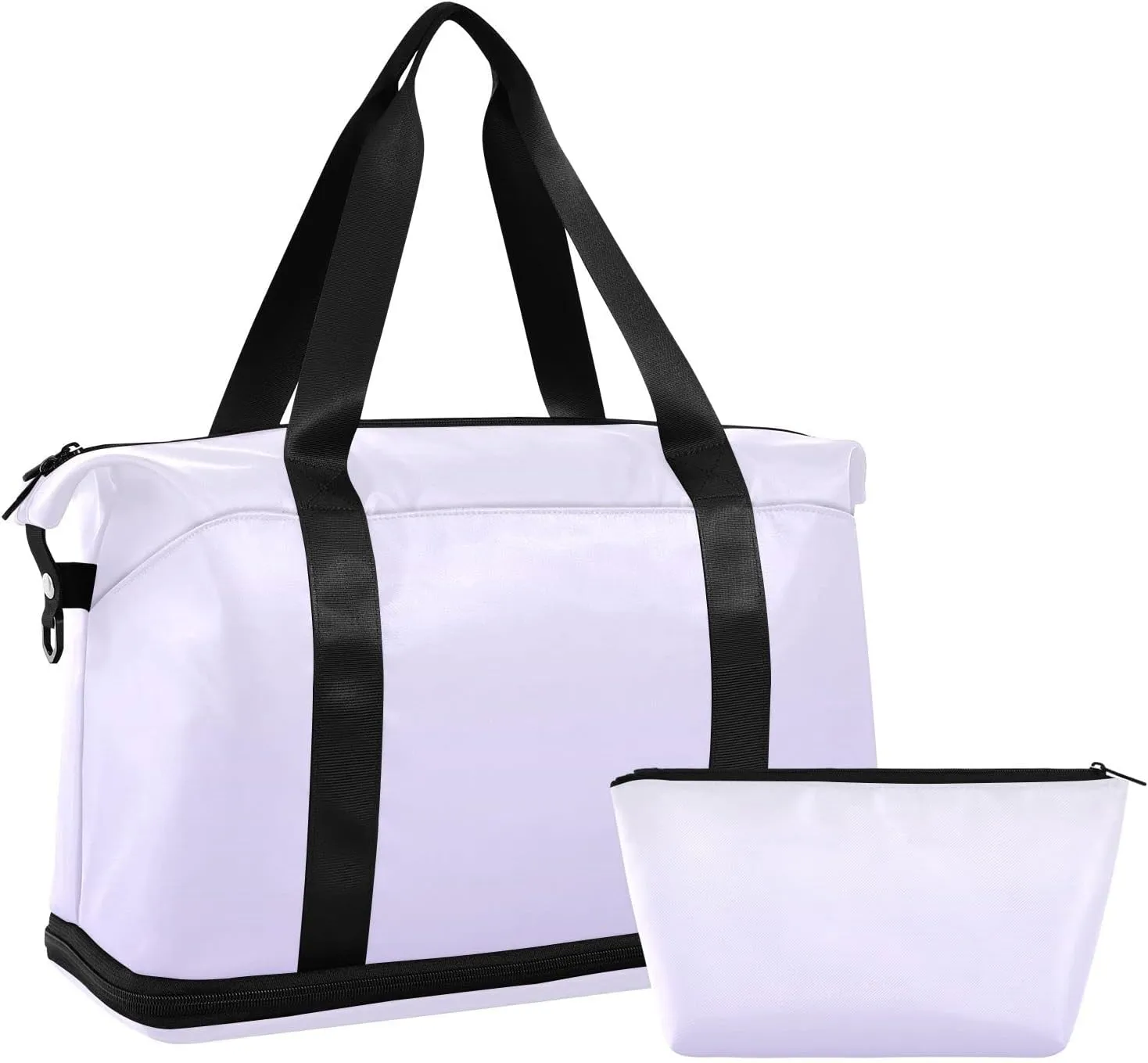 Gradient Pastel Blue Weekender Bags for Women Travel Duffel Bags with Shoe Compartment Overnight Bag Carry on Sports Duffel Bag with Toiletry Bag for Travel/Business/Gift Gradient Pael Blue