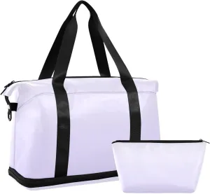 Gradient Pastel Blue Weekender Bags for Women Travel Duffel Bags with Shoe Compartment Overnight Bag Carry on Sports Duffel Bag with Toiletry Bag for Travel/Business/Gift Gradient Pael Blue