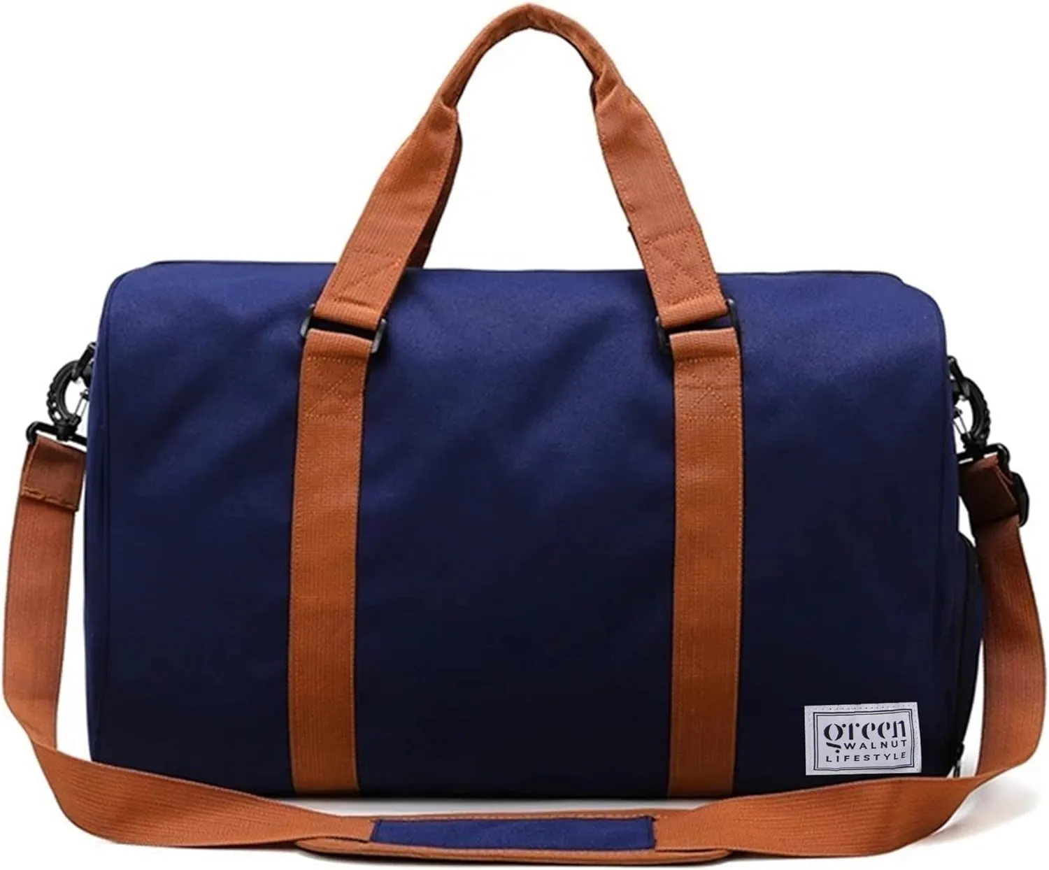 Greenwalnut Sports Gym Bag with Shoe Compartment & Wet Pocket,Travel Duffel Bag,Weekend Bag,Workout Bag Suitable for Men and Women, Navy Blue, Duffle Bag With Shoe Compartment