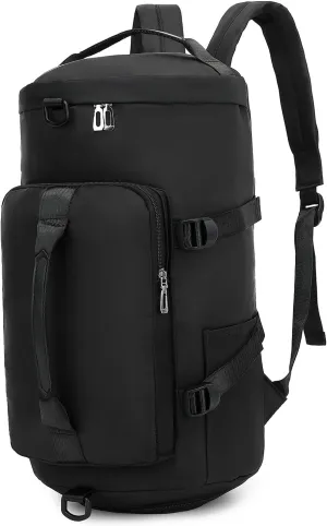 Gym Bag for Women,Waterproof Duffel Backpack Sports Duffle Bag with Shoes Compartment,Carry On Rucksack Daypack for Travel Yoga Camping, Black, Sport