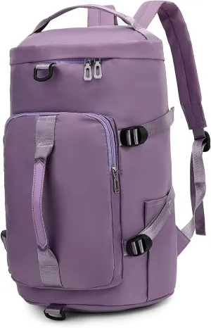 Gym Bag for Women,Waterproof Duffel Backpack Sports Duffle Bag with Shoes Compartment,Carry On Rucksack Daypack for Travel Yoga Camping, Purple, Sport