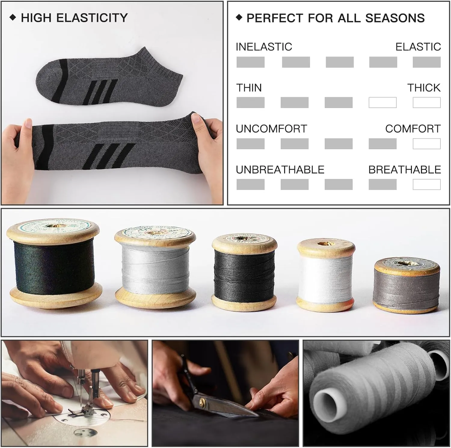 Heatuff 12 Pairs Men's Cushion Ankle Socks Athletic Running Low Cut Breathable Comfort Casual Socks