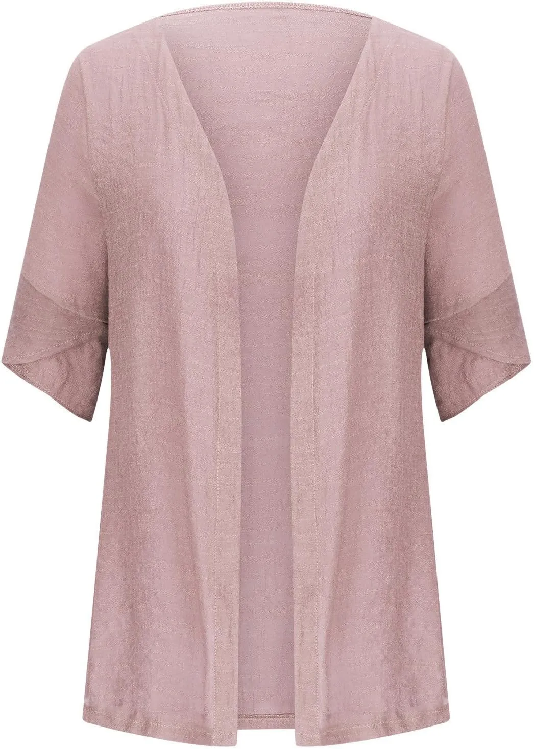 HGps8w Womens Plus Size Kimono Cardigan Loose Summer 3/4 Sleeve Beach Cover Ups Lightweight Casual Open Front Sun Shirts
