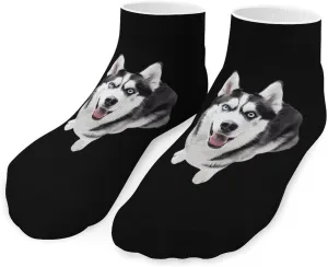 Husky Dog Printed Ankle Socks No Show Sock Low-Cut Athletic Socks for Men Women 1 Pair
