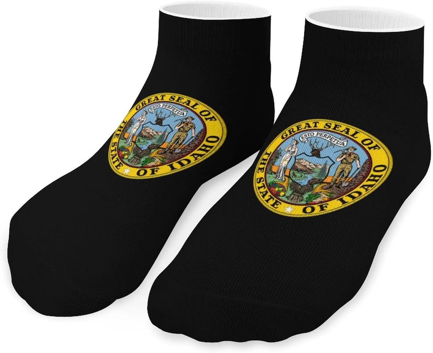 Idaho's State Seal Printed Ankle Socks No Show Sock Low-Cut Athletic Socks for Men Women 1 Pair