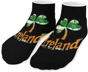 Irish Flag Clover Printed Ankle Socks No Show Sock Low-Cut Athletic Socks for Men Women 1 Pair