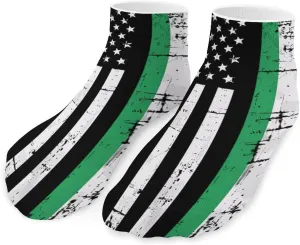 Italian U.S. Thin Line Flag Printed Ankle Socks No Show Sock Low-Cut Athletic Socks for Men Women 1 Pair