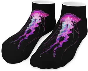 Jellyfish with Long Tentacles Printed Ankle Socks No Show Sock Low-Cut Athletic Socks for Men Women 1 Pair