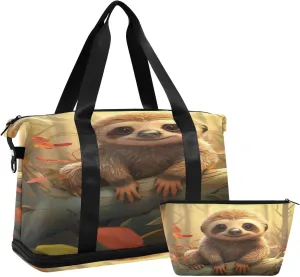 Kigai Cute Panda Gym Bag for Women & Men,Waterproof Weekender Overnight Bag with Shoes Compartment Sports Duffel Bag for Gym Yoga Swimming Camping