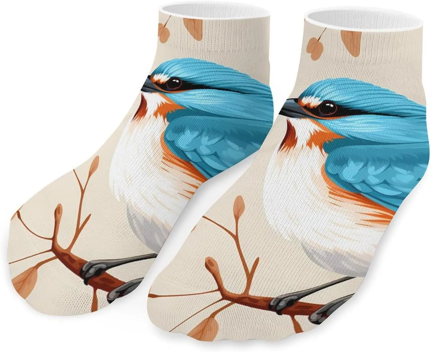 Kingfisher Bird Printed Ankle Socks No Show Sock Low-Cut Athletic Socks for Men Women 1 Pair