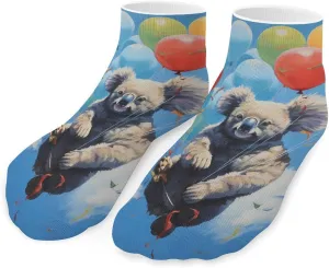 Koalas Balloons in Sky Cute Ankle Socks 1 Pairs Low Cut No Show Sock Breathable Stocking for Men Women