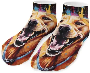 Labrador Painting Printed Ankle Socks No Show Sock Low-Cut Athletic Socks for Men Women 1 Pair