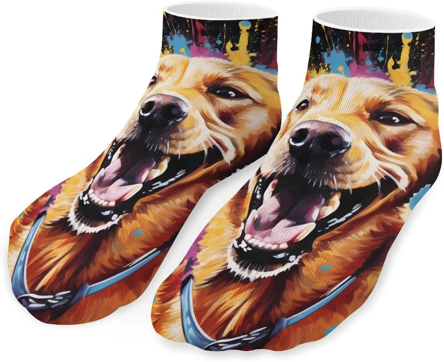 Labrador Painting Printed Ankle Socks No Show Sock Low-Cut Athletic Socks for Men Women 1 Pair