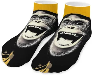 Laugh Monkey Chimp Printed Ankle Socks No Show Sock Low-Cut Athletic Socks for Men Women 1 Pair