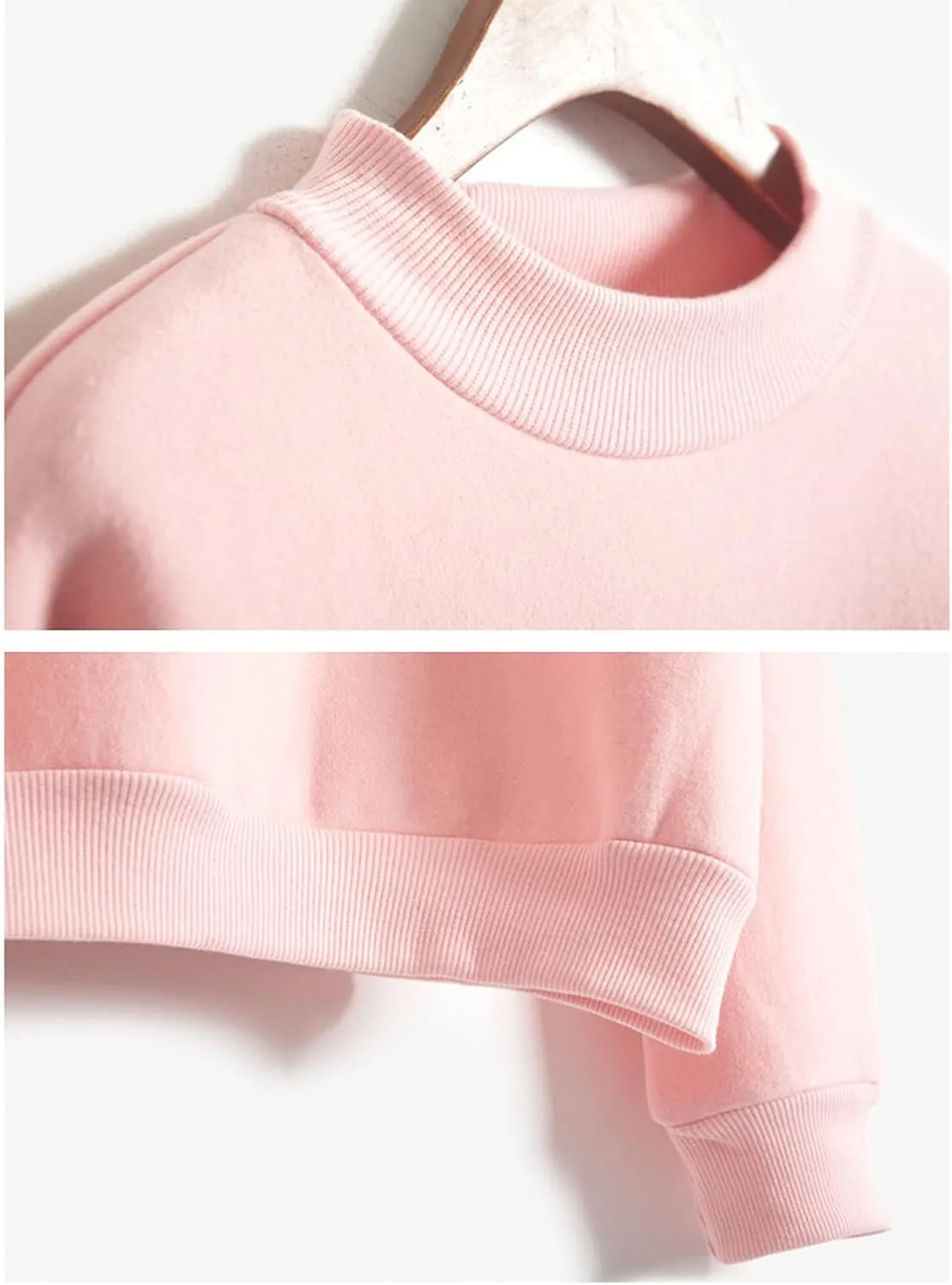 LCMTWX Women Sweatshirt Casual Easy Solid Color Long-Sleeves Round Neck Top Blouse Womens Hoodie Sweatshirt Long Sleeve