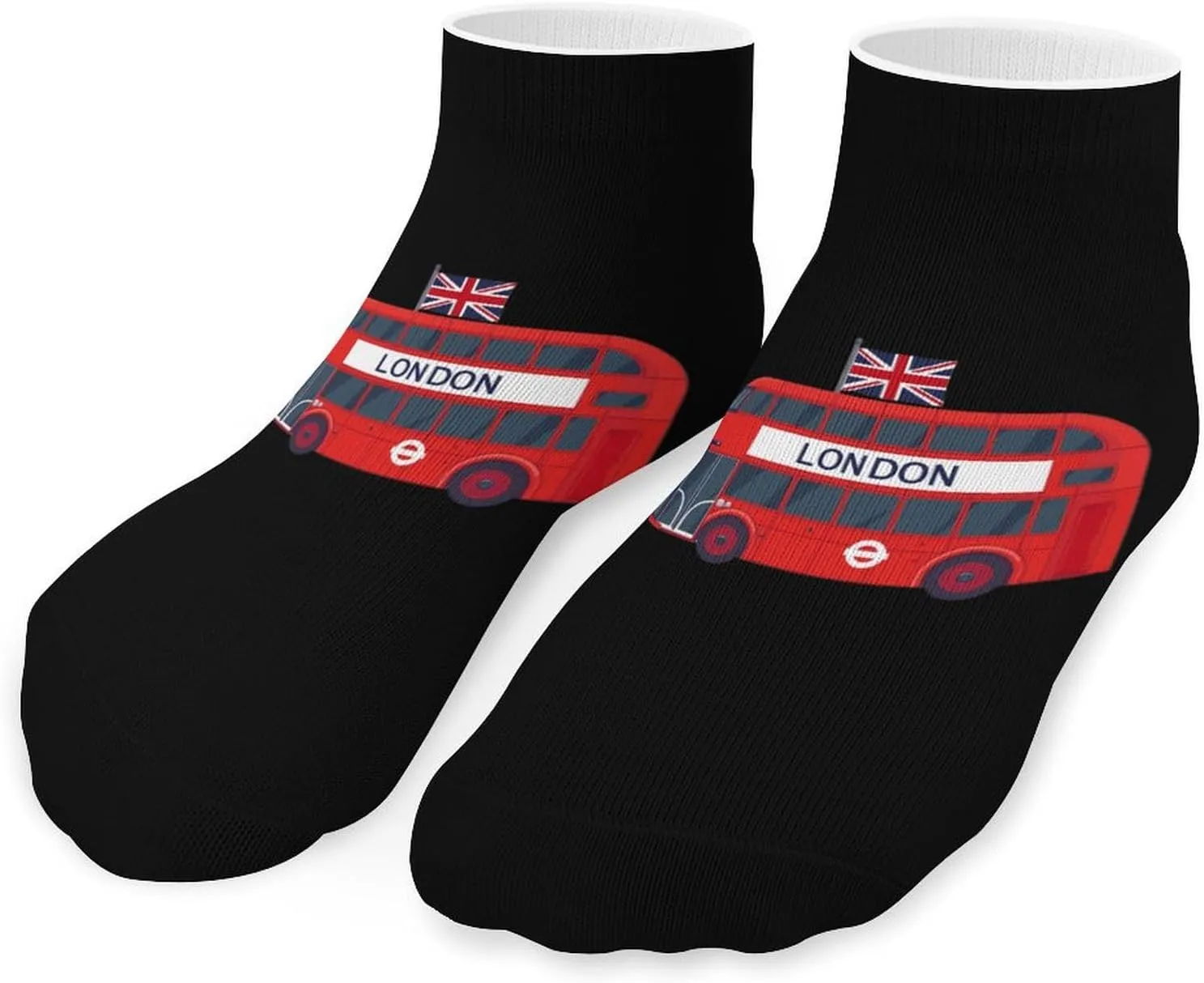 London Double Decker Bus Printed Ankle Socks No Show Sock Low-Cut Athletic Socks for Men Women 1 Pair