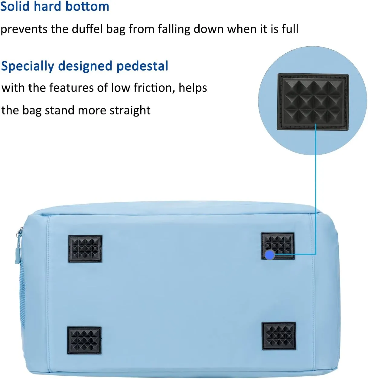 MarsBro Water Resistant Sports Gym Travel Weekender Duffel Bag with Shoe Compartment (Light Blue)