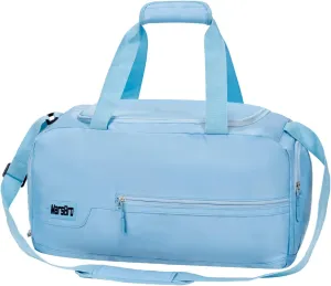 MarsBro Water Resistant Sports Gym Travel Weekender Duffel Bag with Shoe Compartment (Light Blue)