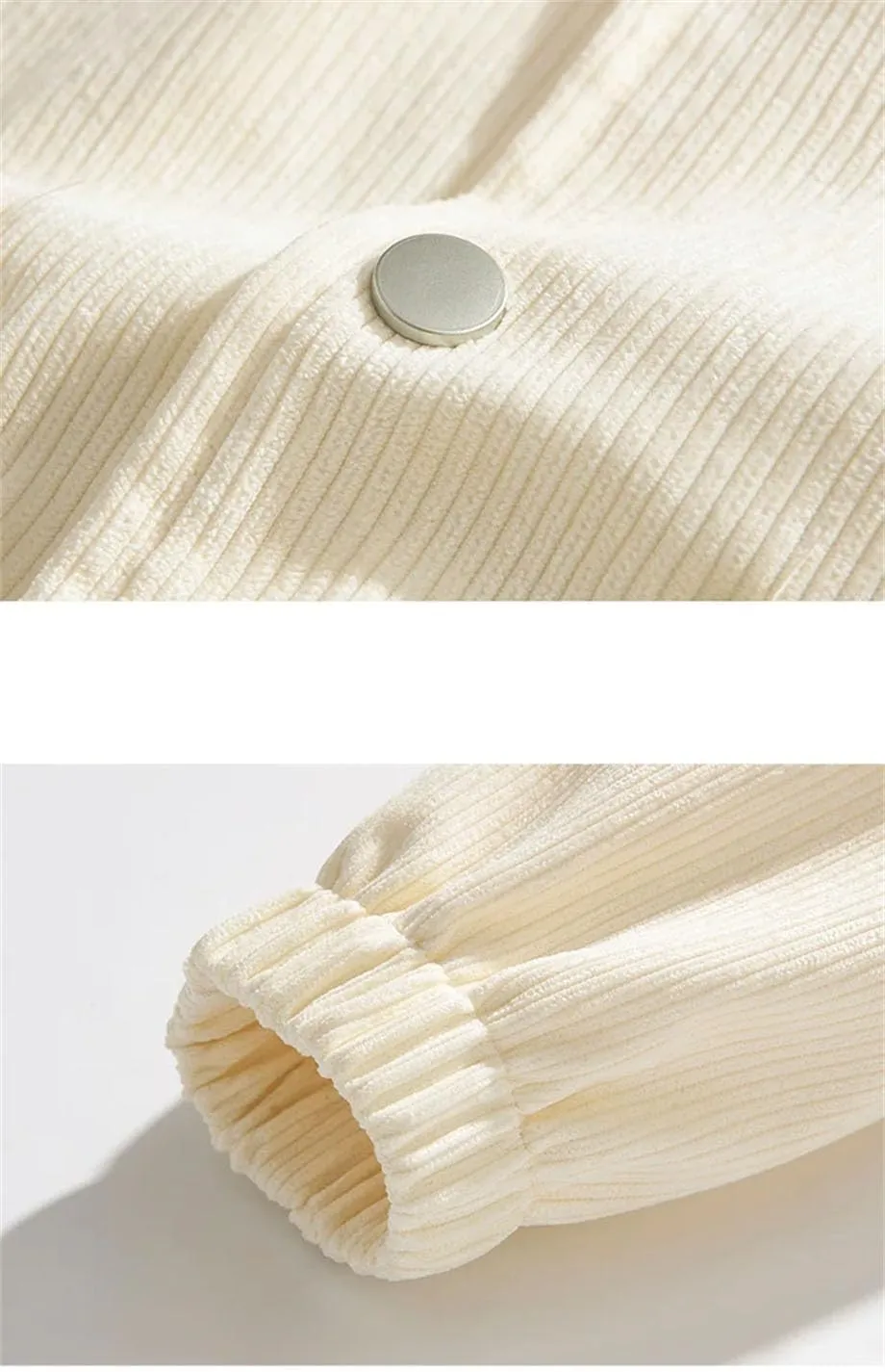 Men Patchwork Drawstring Hooded Corduroy Jacket Classic Zipper Button Long Sleeve Coat