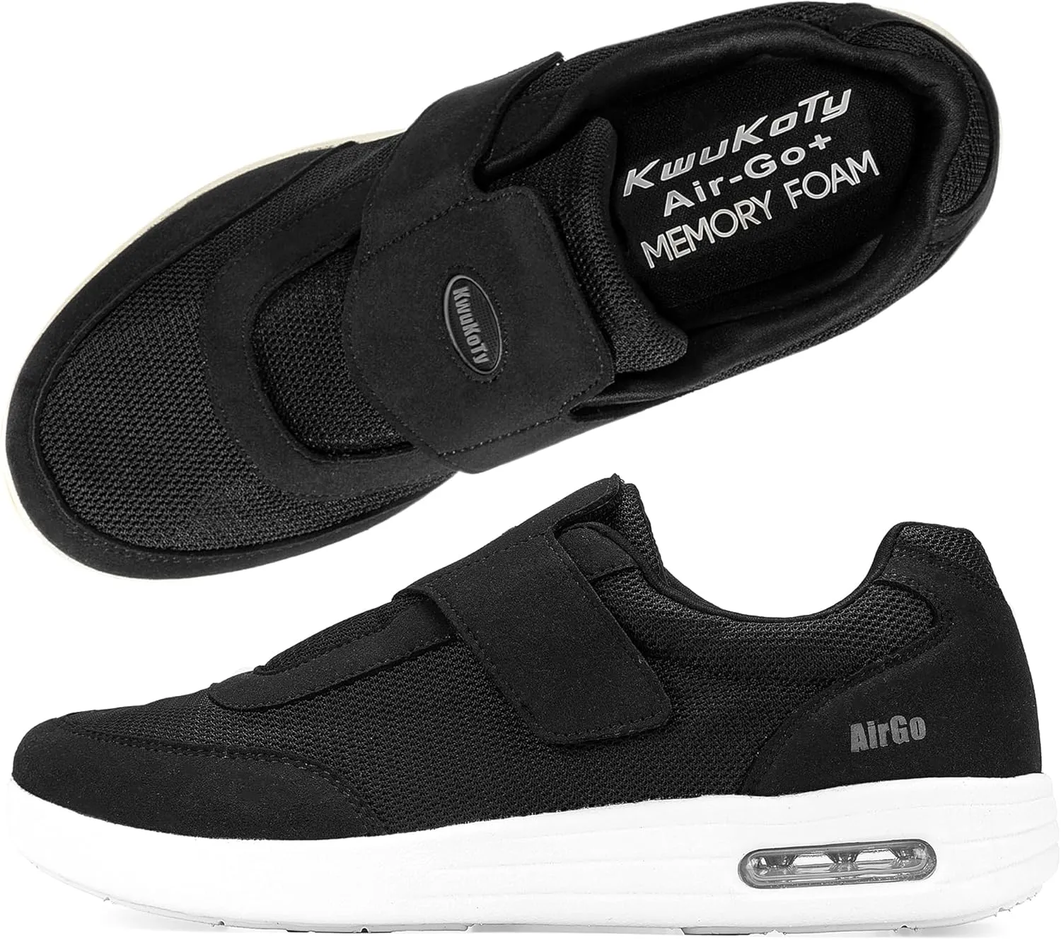Men's Wide Diabetic Shoes with Air Cushion | Relax Series, Comfort for Swollen Feet, Bunions, Edema |Size 7-13 Wide