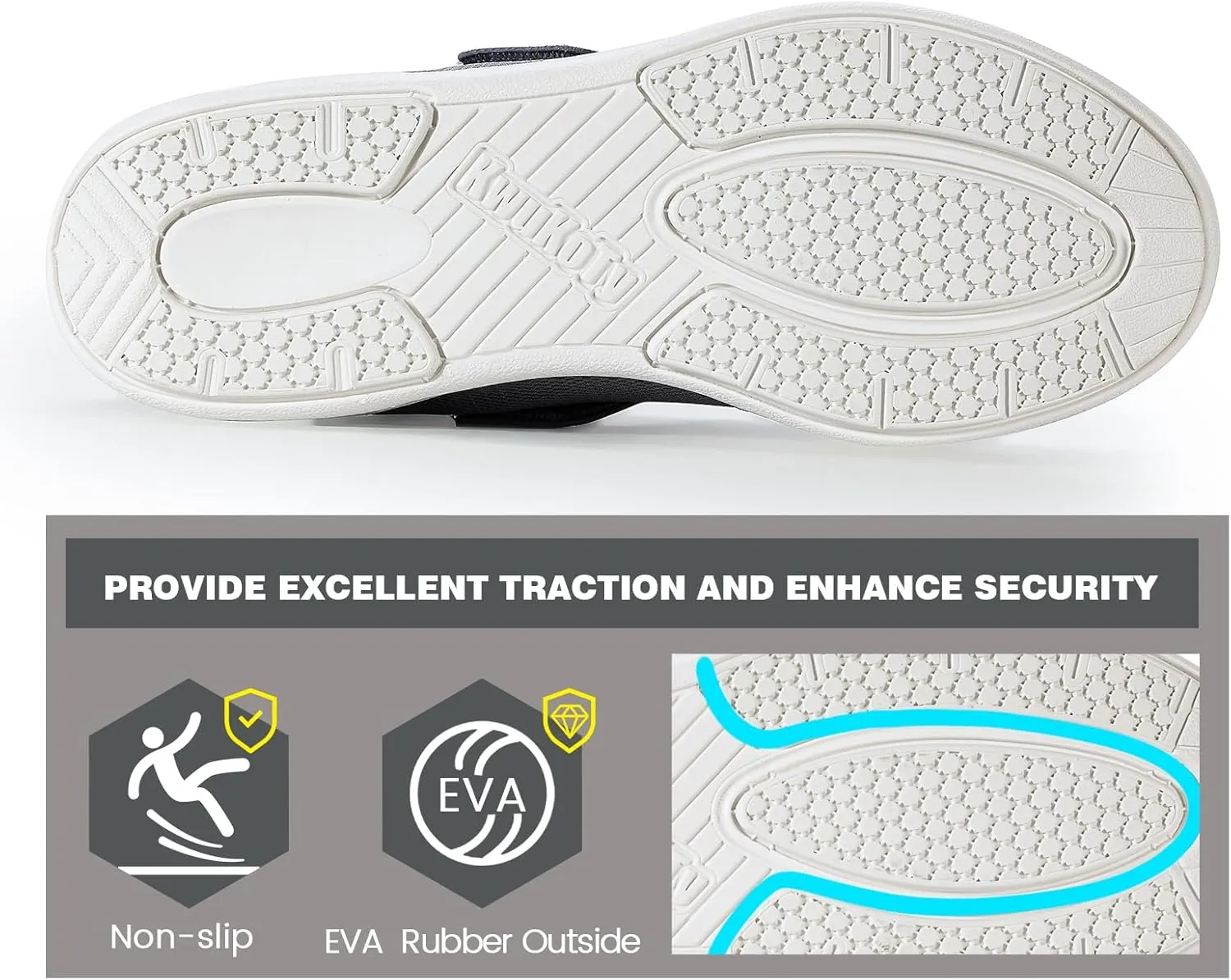 Men's Wide Diabetic Shoes with Air Cushion | Relax Series, Comfort for Swollen Feet, Bunions, Edema |Size 7-13 Wide