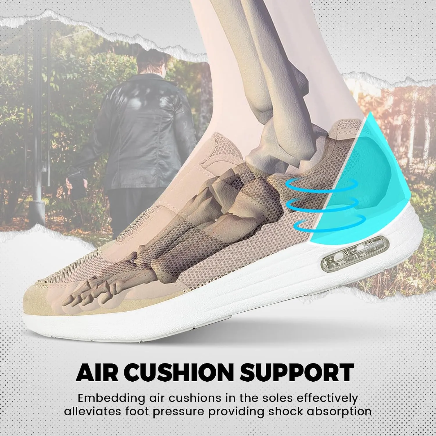 Men's Wide Diabetic Shoes with Air Cushion | Relax Series, Comfort for Swollen Feet, Bunions, Edema |Size 7-13 Wide