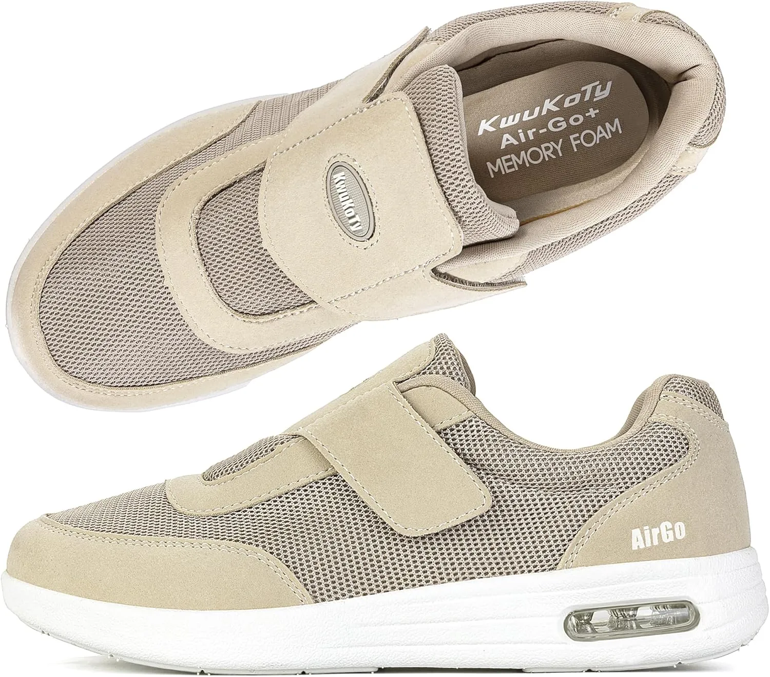 Men's Wide Diabetic Shoes with Air Cushion | Relax Series, Comfort for Swollen Feet, Bunions, Edema |Size 7-13 Wide