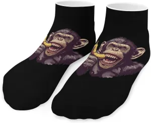 Monkey and Banana Printed Ankle Socks No Show Sock Low-Cut Athletic Socks for Men Women 1 Pair