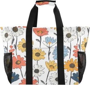 Nander Beautiful Colorful Petals Reusable Grocery Bags,Large Grocery Tote Bag Water Resistant Shopping Bags Foldable Grocery Bag for Clothes,Shoes and Picnic