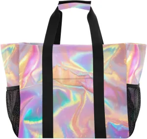 Nander Gradient Color Background Reusable Grocery Bags,Large Grocery Tote Bag Water Resistant Shopping Bags Foldable Grocery Bag for Clothes,Shoes and Picnic