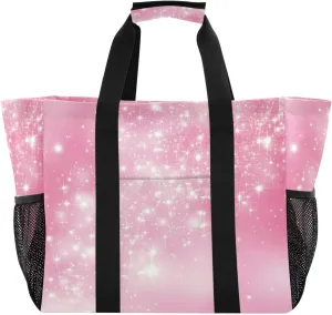 Nander Sparkling Stars Reusable Grocery Bags,Large Grocery Tote Bag Water Resistant Shopping Bags Foldable Grocery Bag for Clothes,Shoes and Picnic