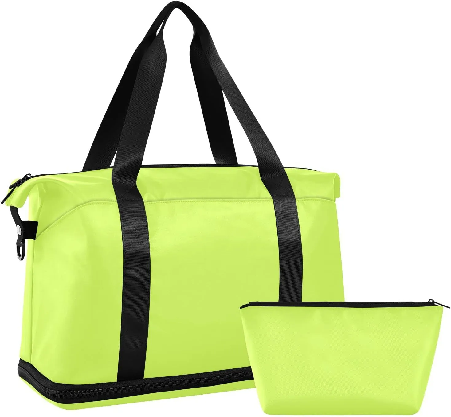 Neon Yellow Gym Bag for Women Men Travel Duffel Bag with Shoe Compartment Carry On Weekender Overnight Bags for Airline Travel Under Seat
