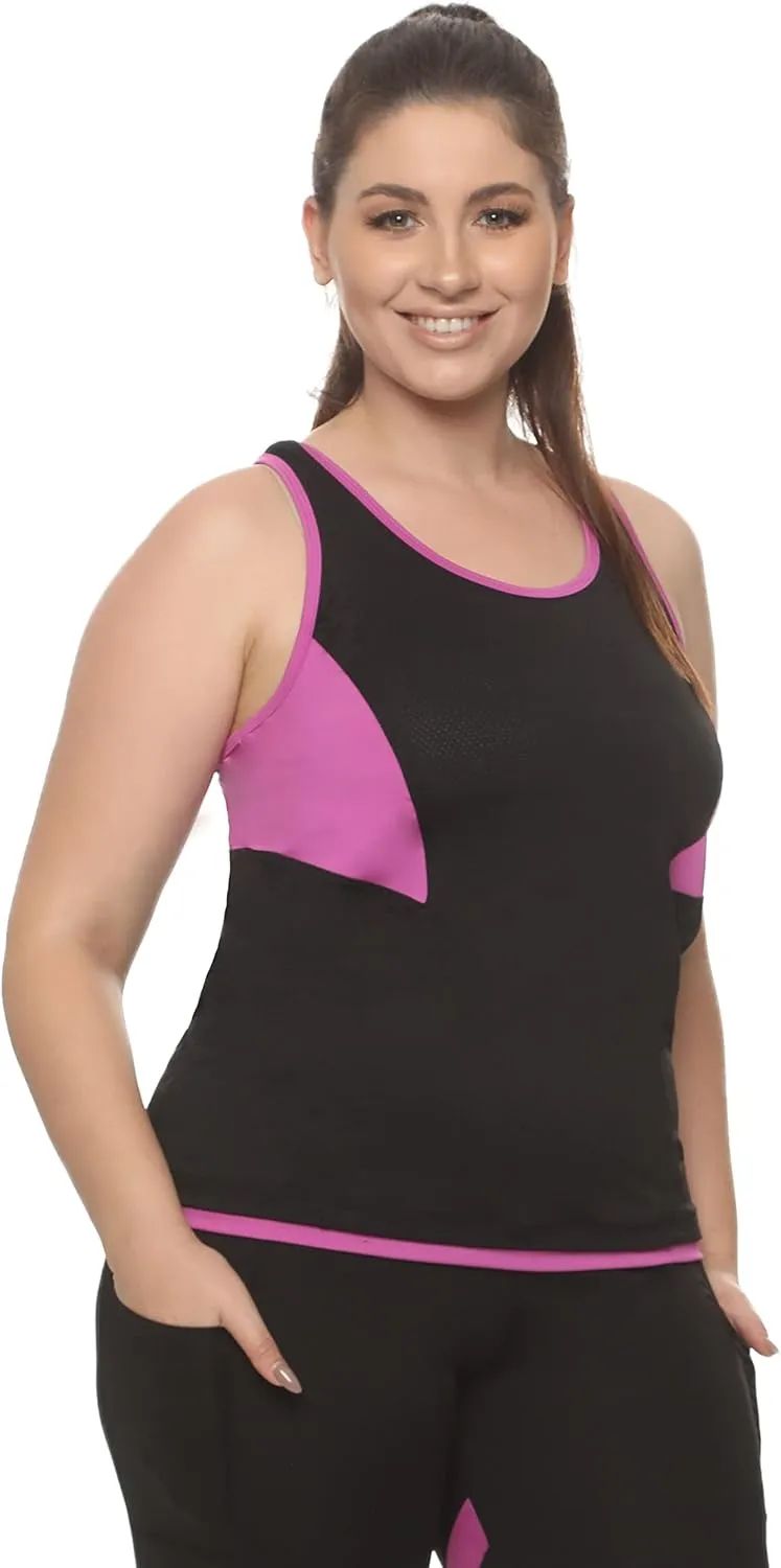 Nirlon Athletic Tops for Women - Regular & Plus Size Womens Workout Tops for Gym & Yoga (30003)