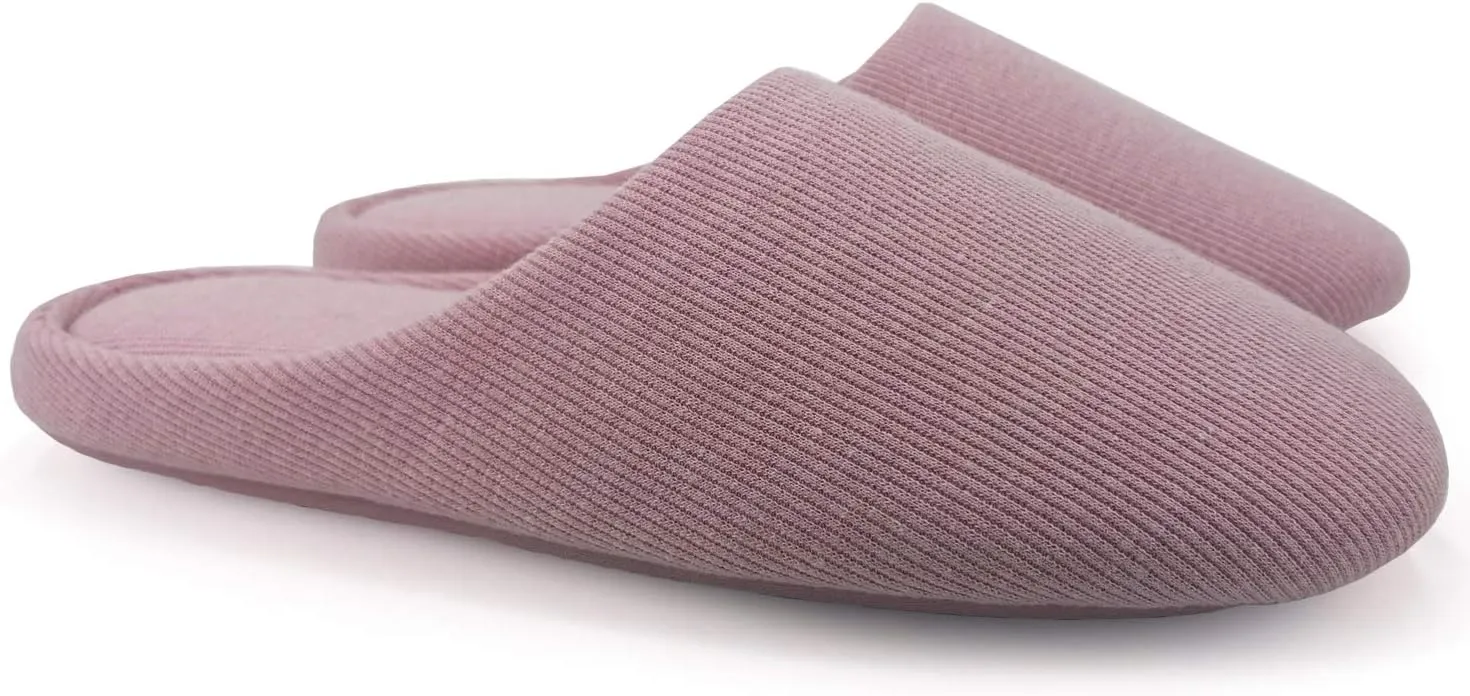 ofoot Women's Non-Slip House Slippers - Lightweight Cotton Memory Foam Indoor Slip-On, Machine Washable & Foldable Travel Design for Home, Yoga, Narrow/Wide Fit Options