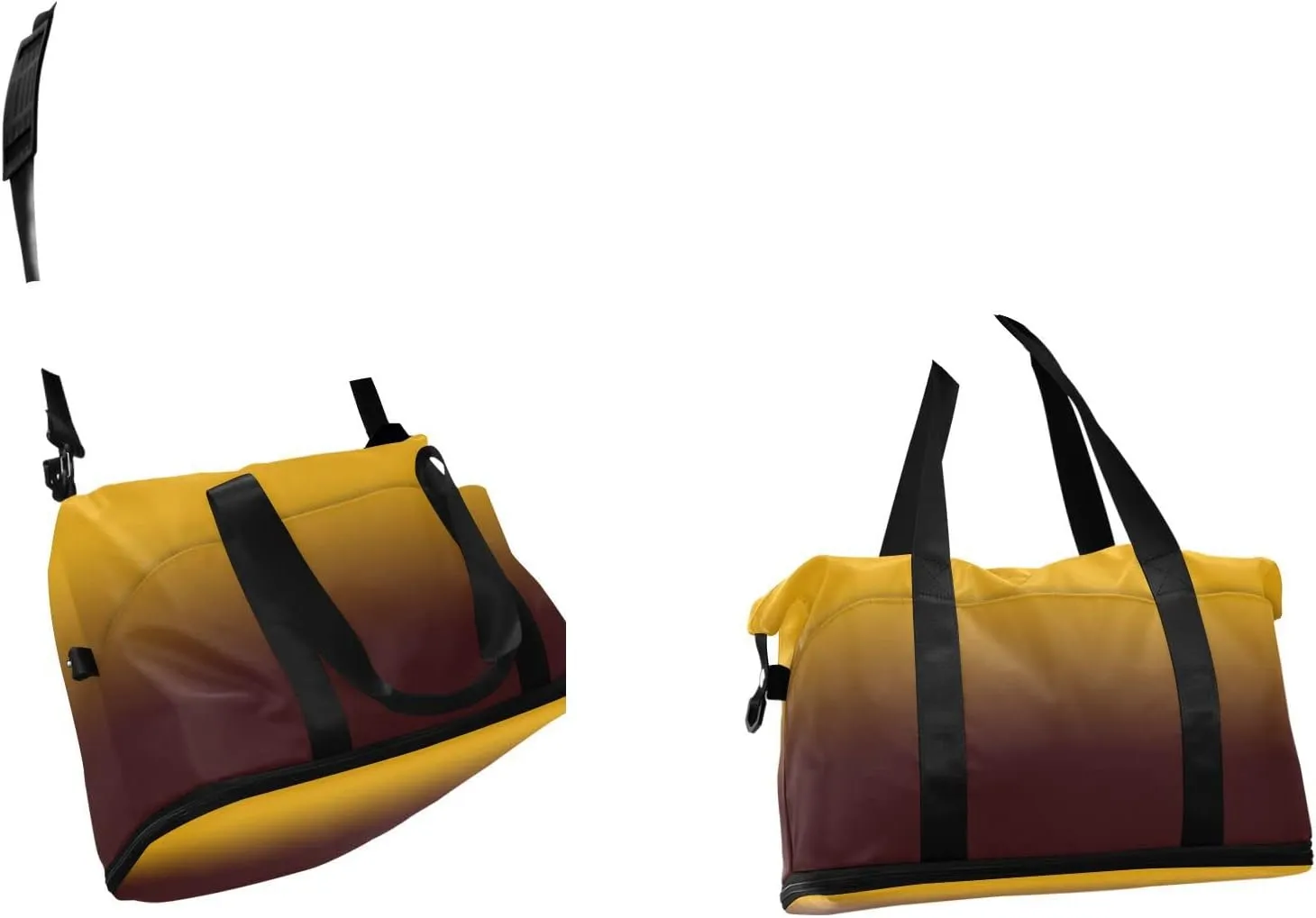 Orange Red Gradient Gym Bag for Women Men Travel Duffel Bag with Shoe Compartment Carry On Weekender Overnight Bags for Hospital Gym Travel