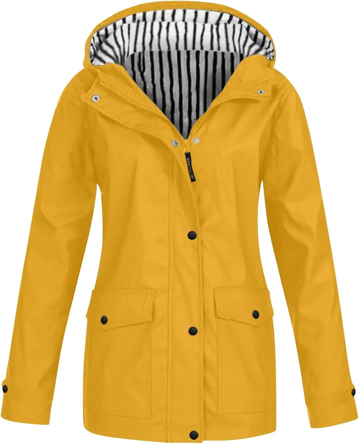 Outdoor Jacket for Women Fashion Hooded Zip Up Raincoat Waterproof Jacket Casual Cozy Outdoor Hiking Windbreaker Coat