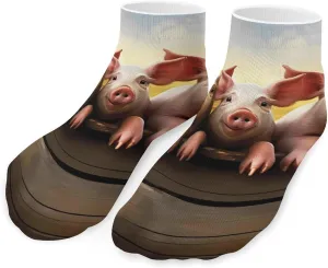 Pigs Farmhouse Printed Ankle Socks No Show Sock Low-Cut Athletic Socks for Men Women 1 Pair