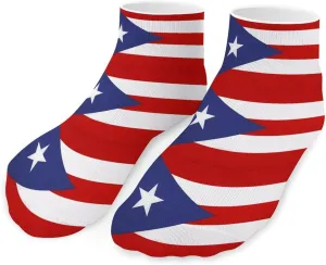 PR State Flag Printed Ankle Socks No Show Sock Low-Cut Athletic Socks for Men Women 1 Pair